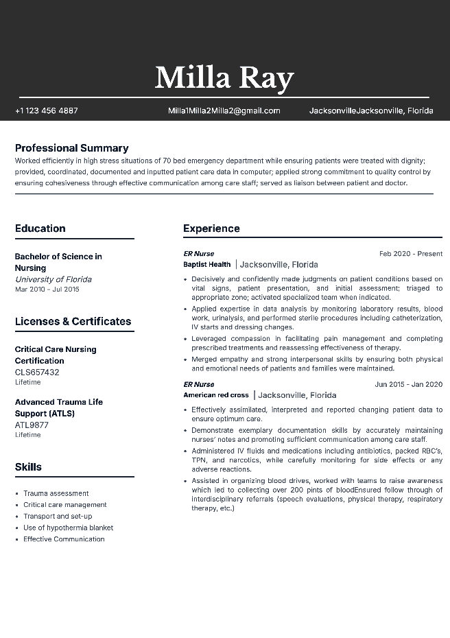 Prime Template - Nurse Resume Template