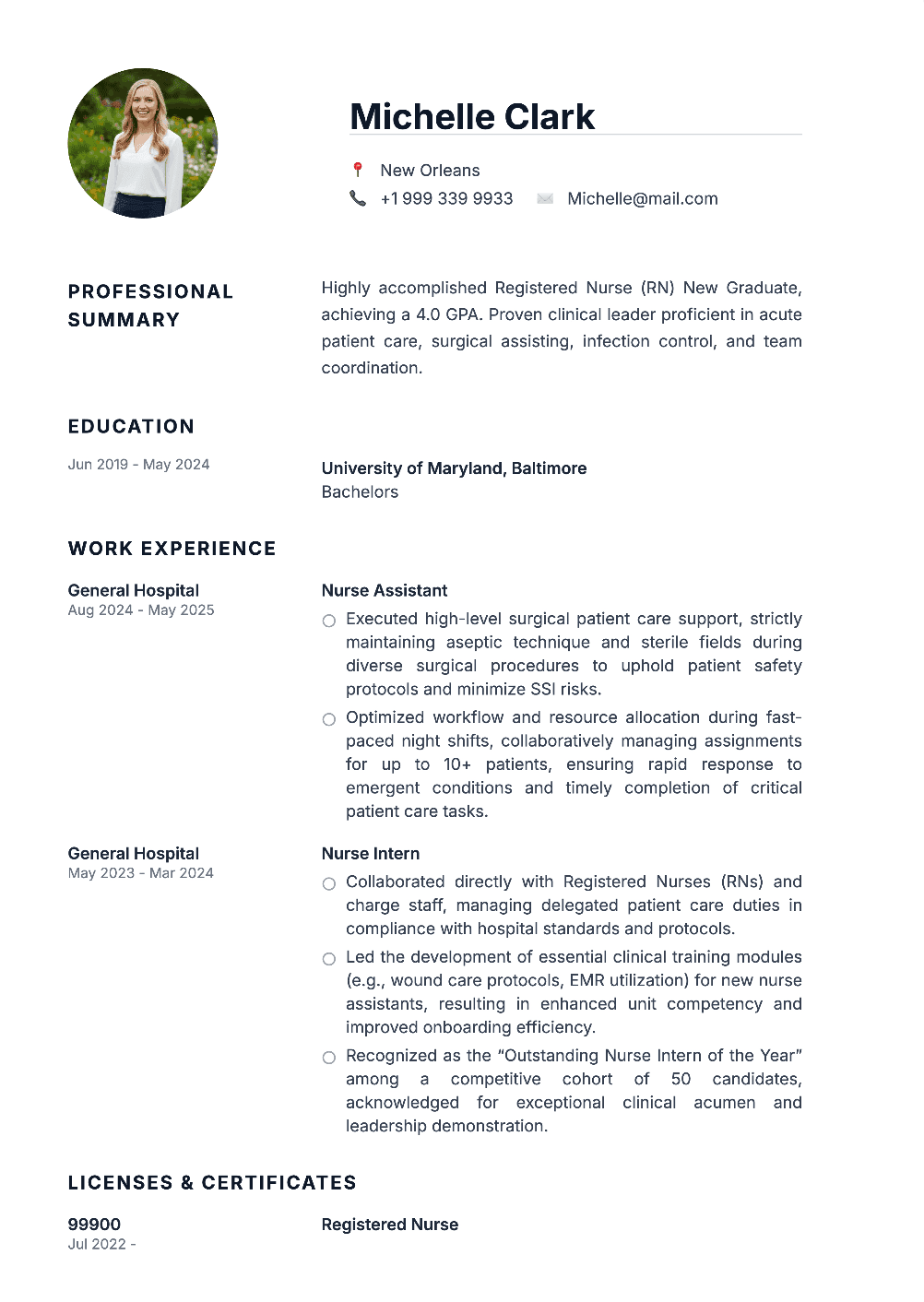 New Graduate Nurse Resume Template - Nurse Resume Template