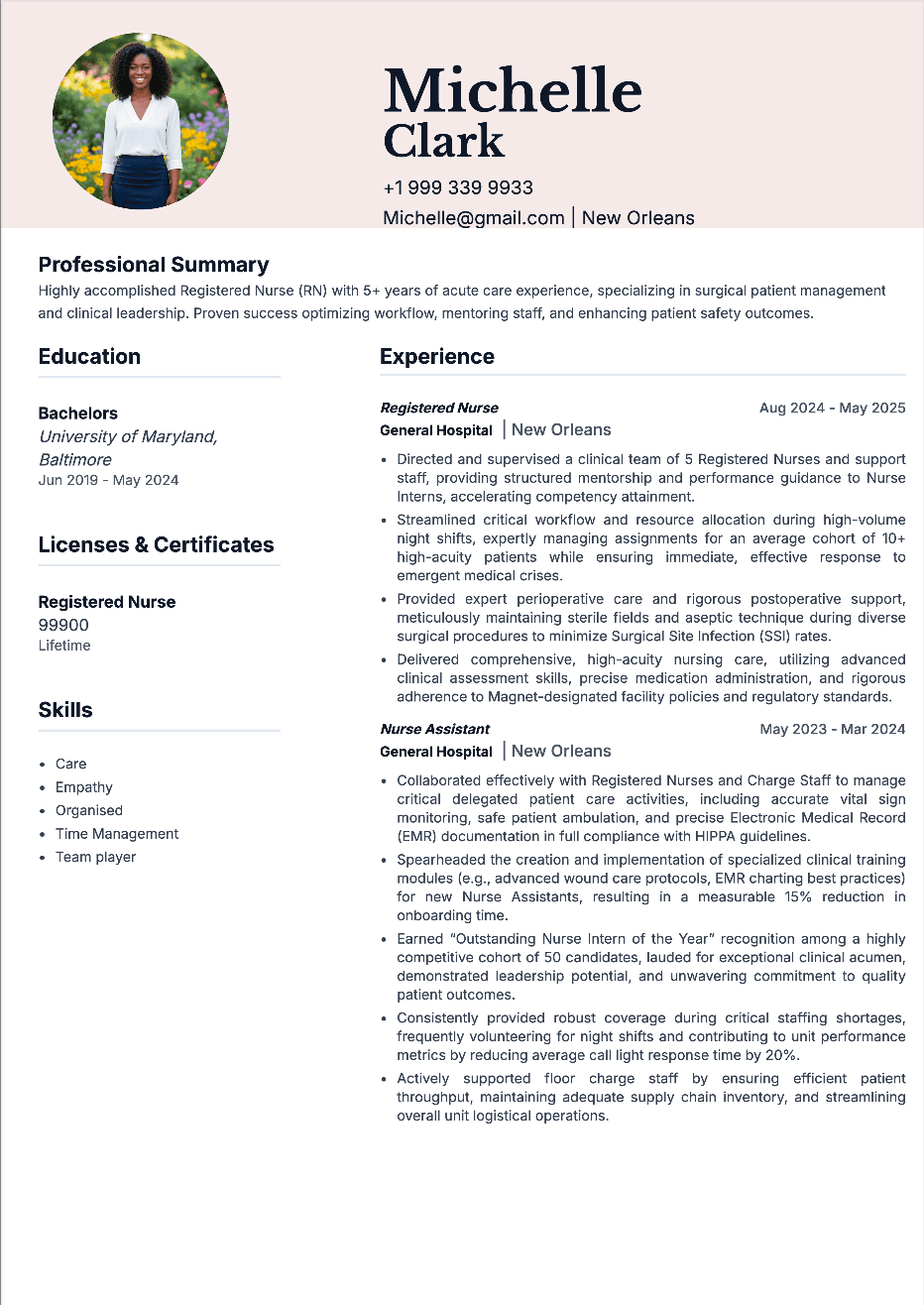 Modern Template - Nurse Resume Template