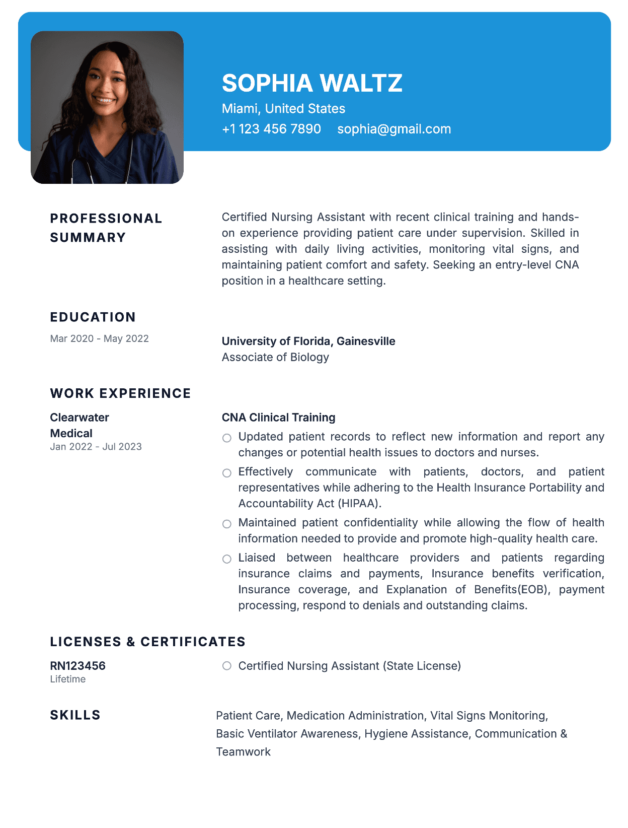 Minimal 2 nurse resume template for new graduate nurses