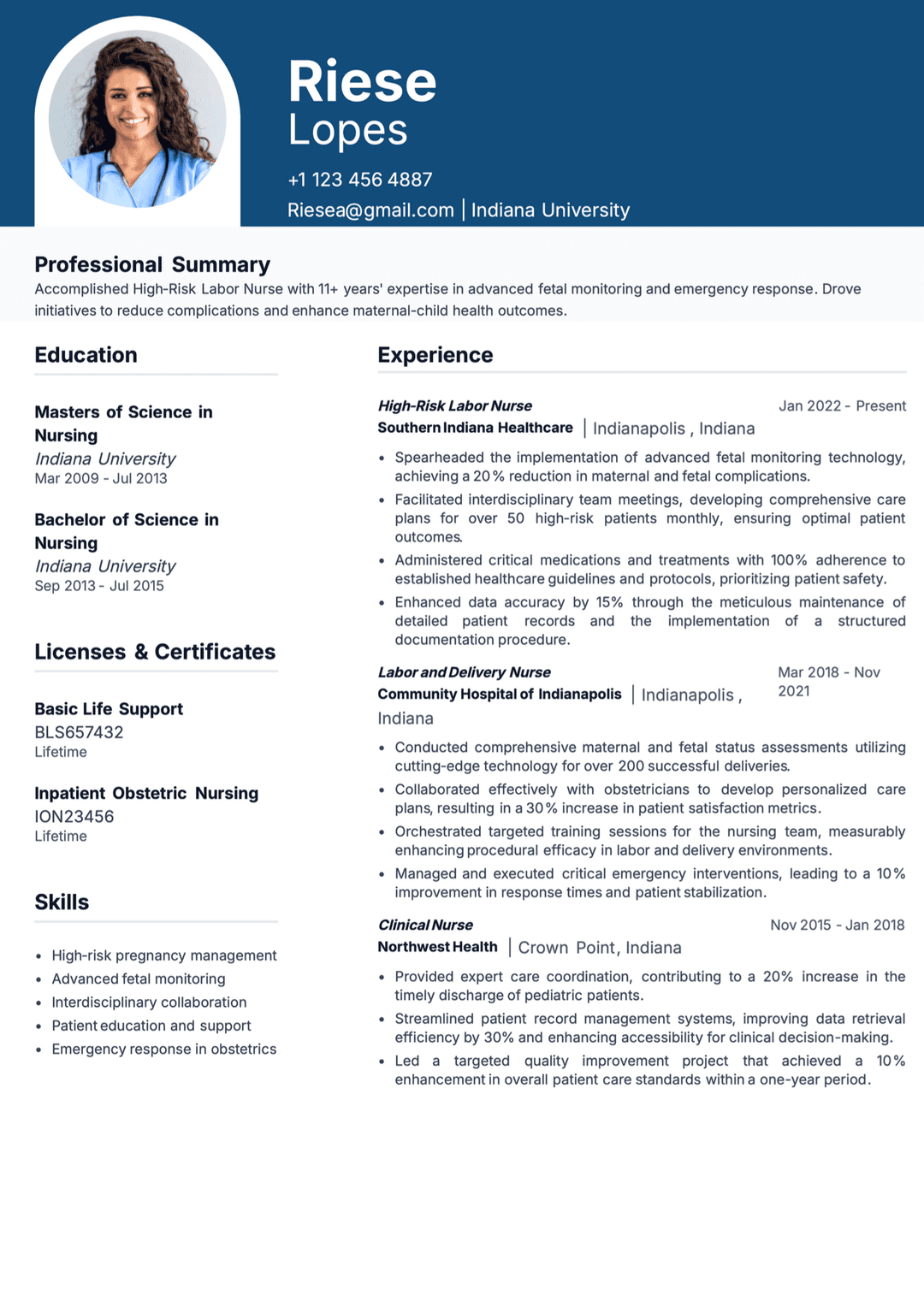 RN Nurse Resume Template