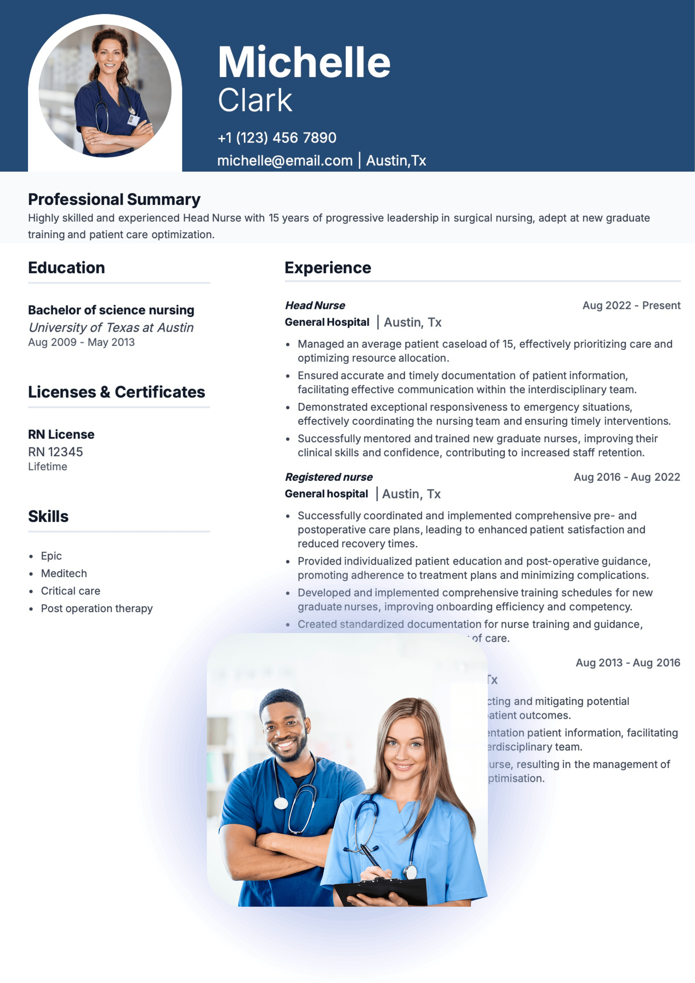 Nurse Resume Builder Landing Visual