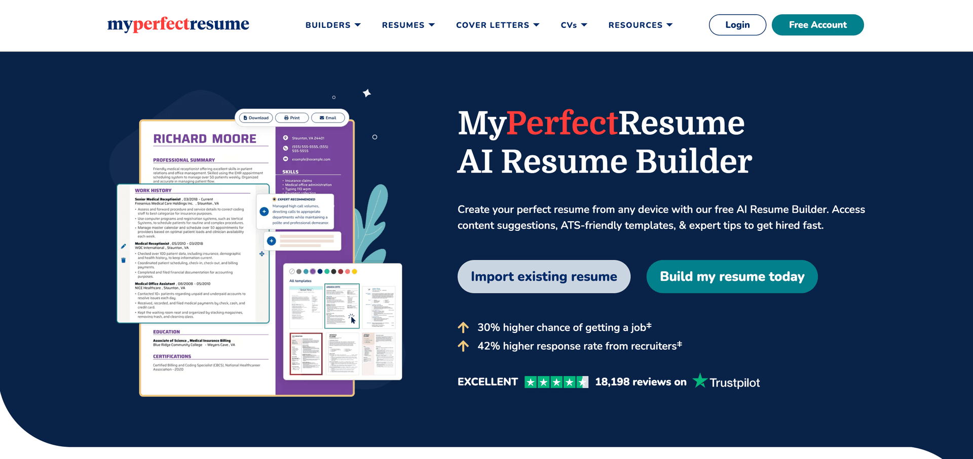 My Perfect Resume builder screenshot